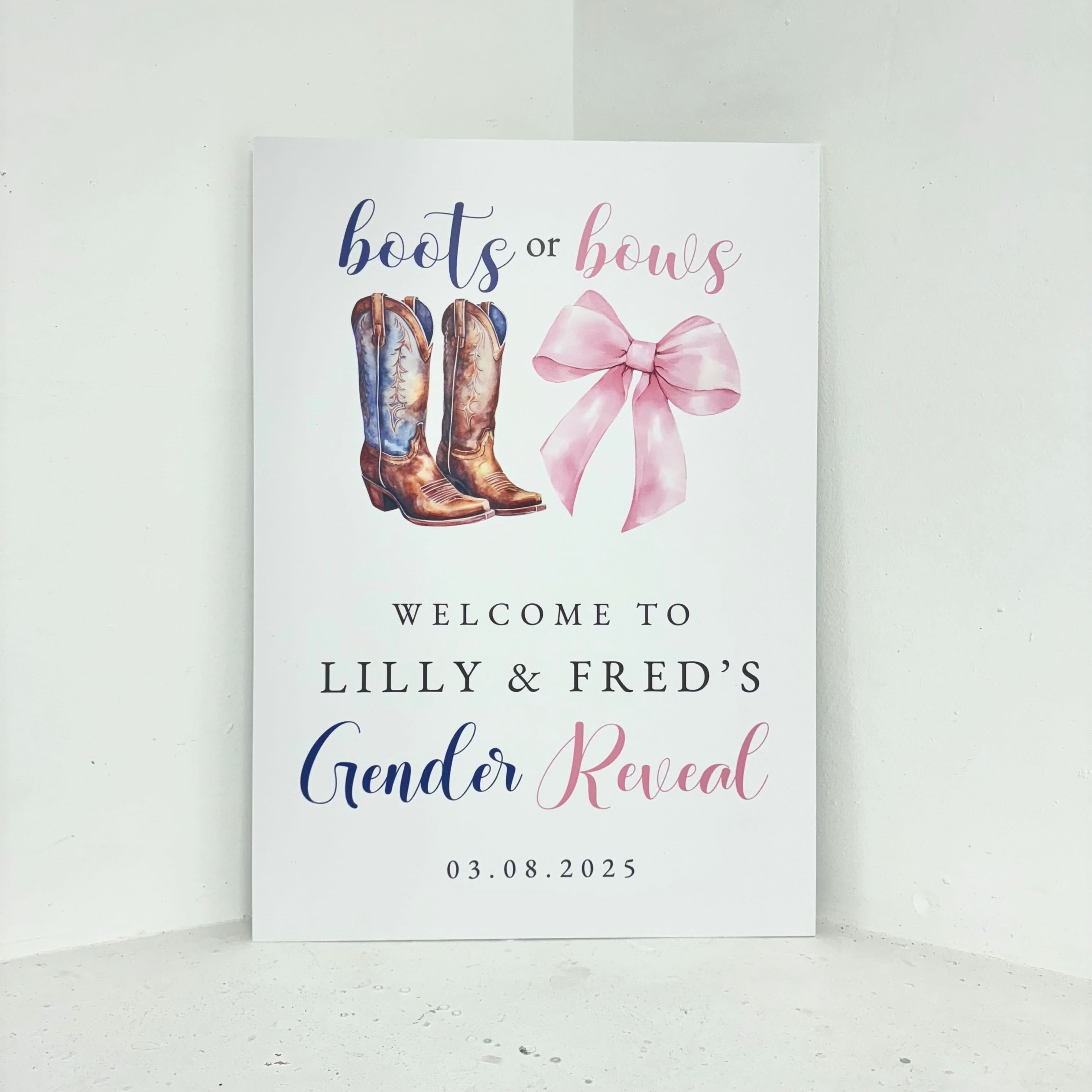 Boots and Bows Easel Sign