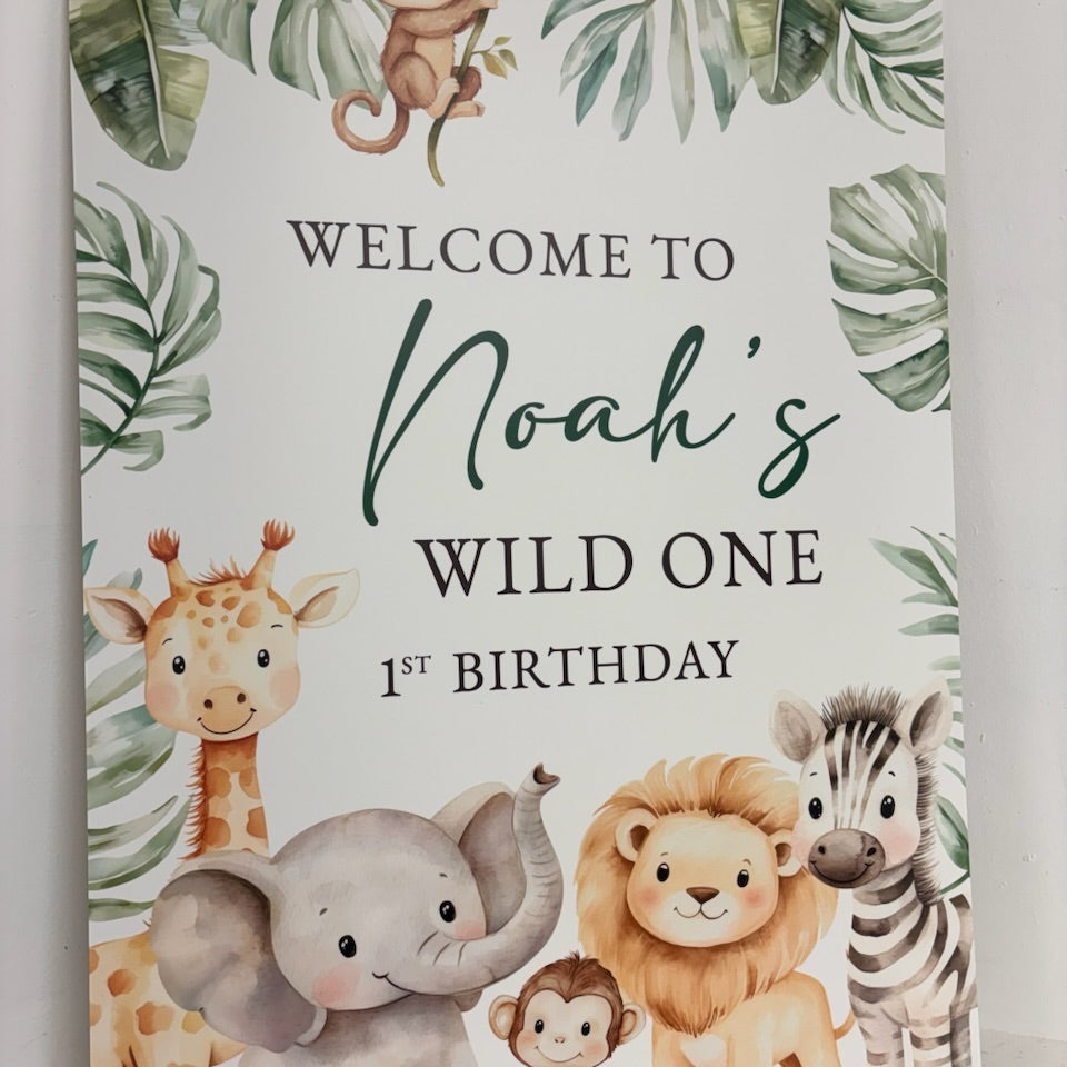 Wild ONE Safari Easel Sign