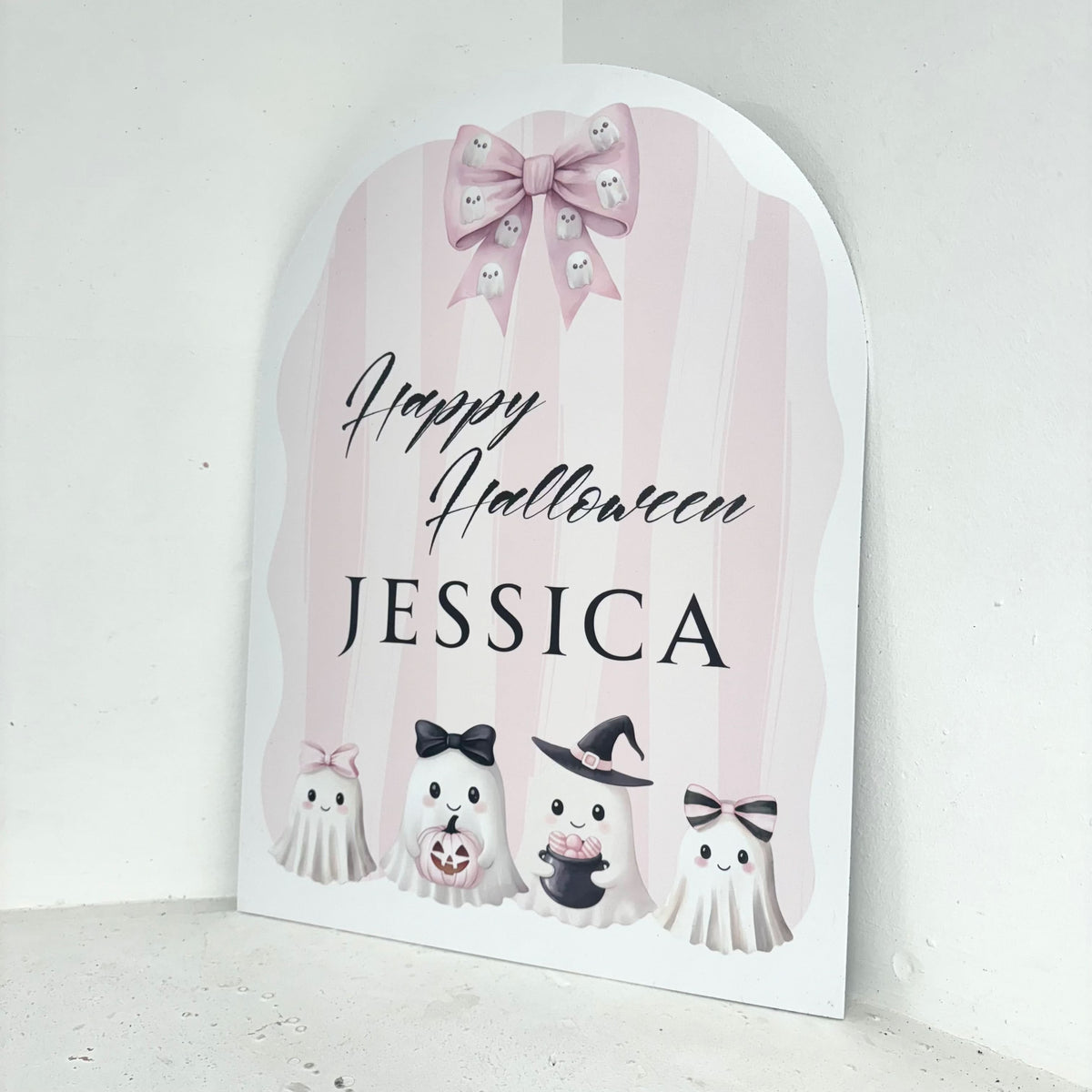 Personalised Little Boo Halloween Easel Sign - Lifestyle Photo | Zebra Print