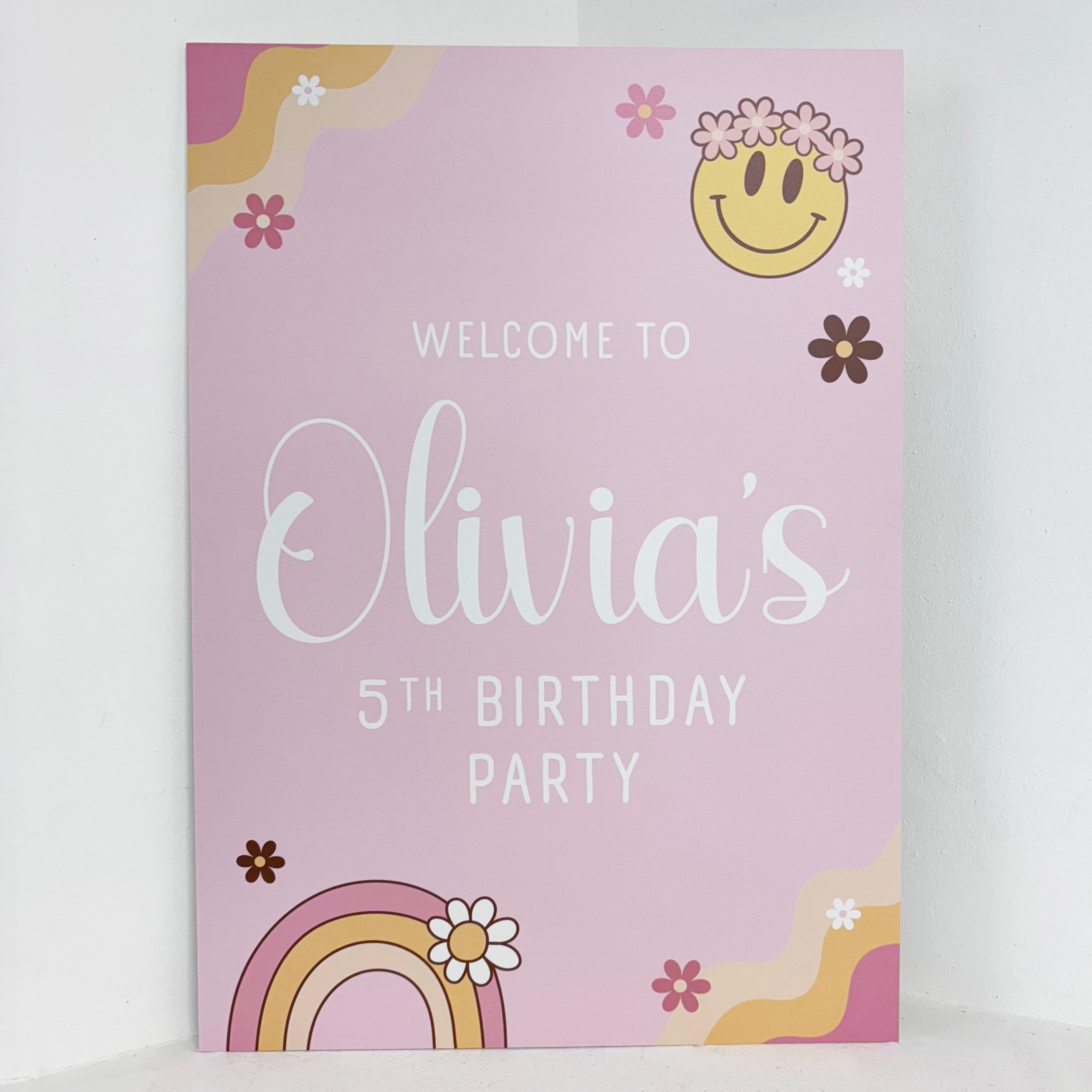 Pink Groovy Easel Sign