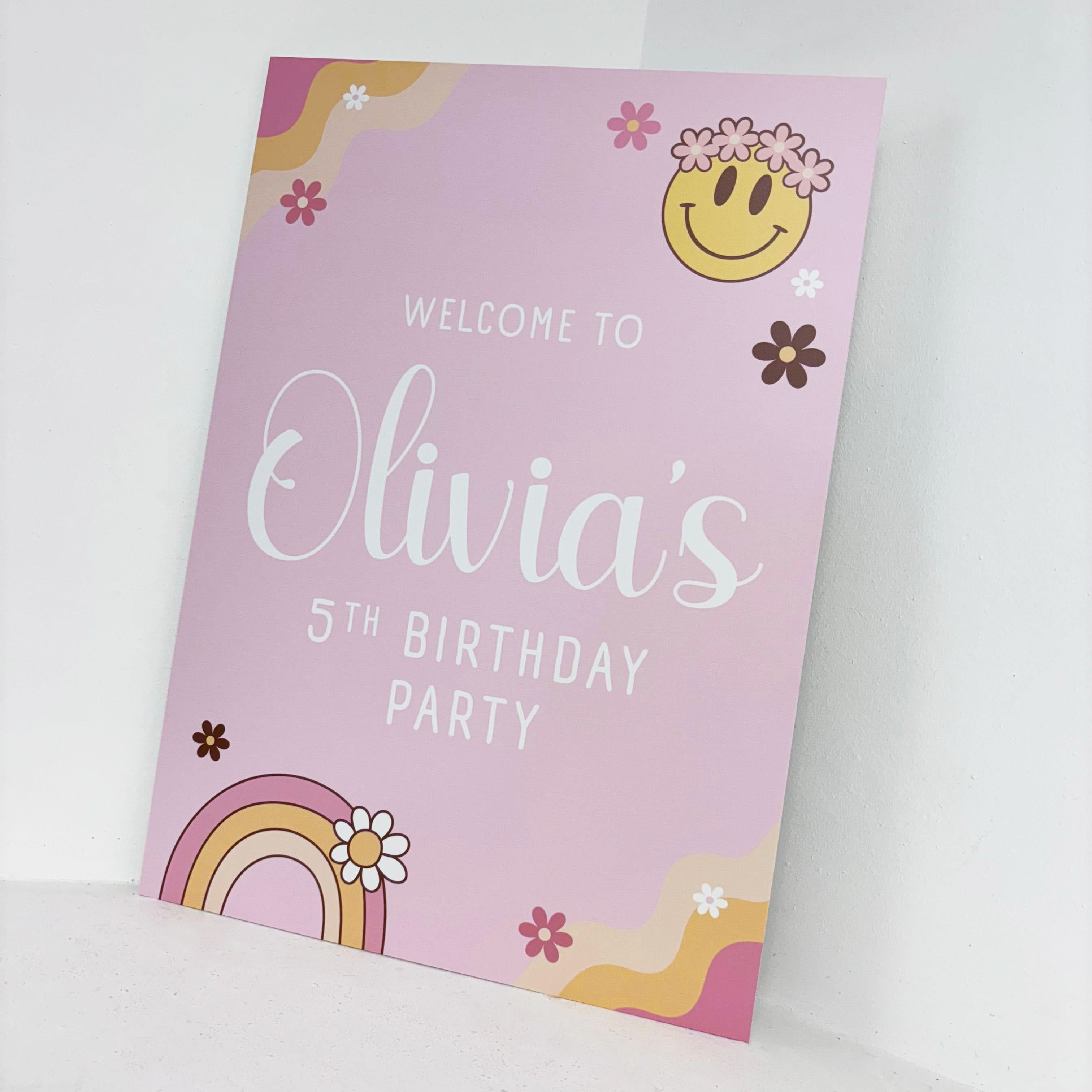 Pink Groovy Easel Sign