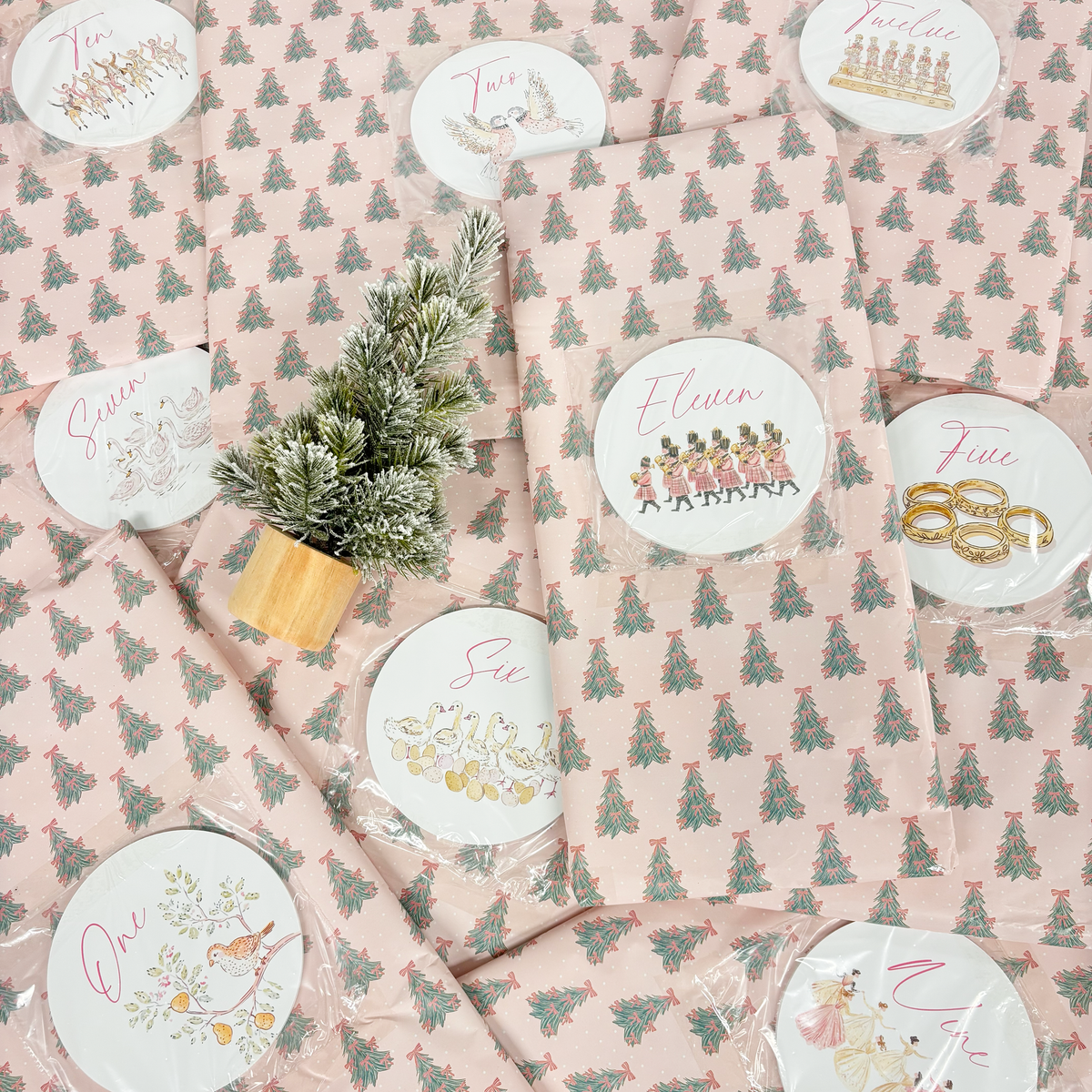 Personalised 12 Days of Christmas Advent Calendar Pastel Version - Front View | Zebra Print
