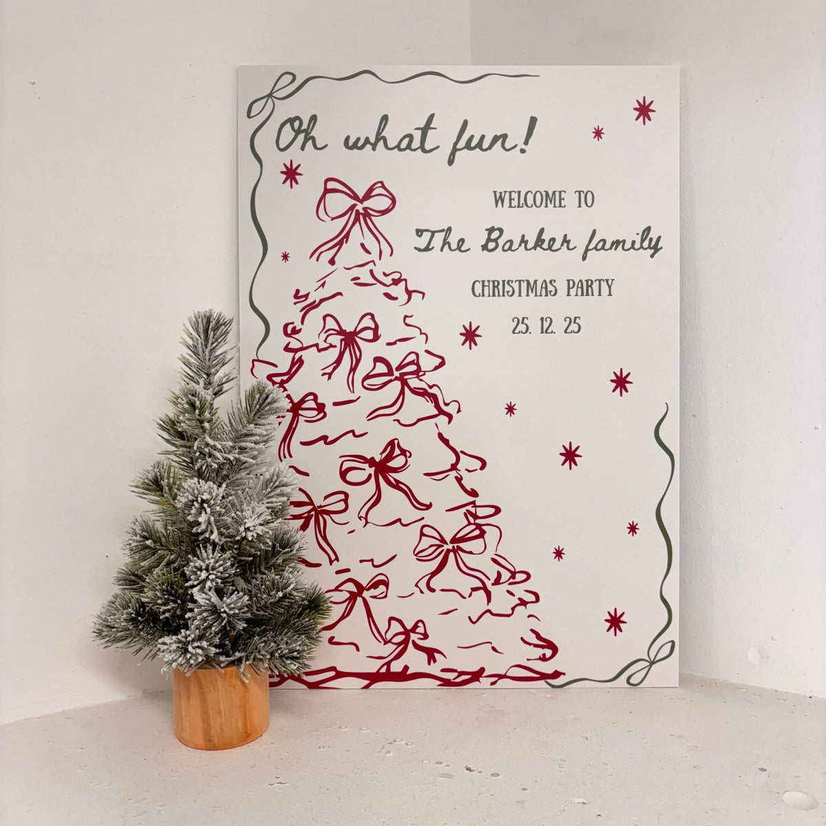 Personalised Oh What Fun Easel Sign | Zebra Print