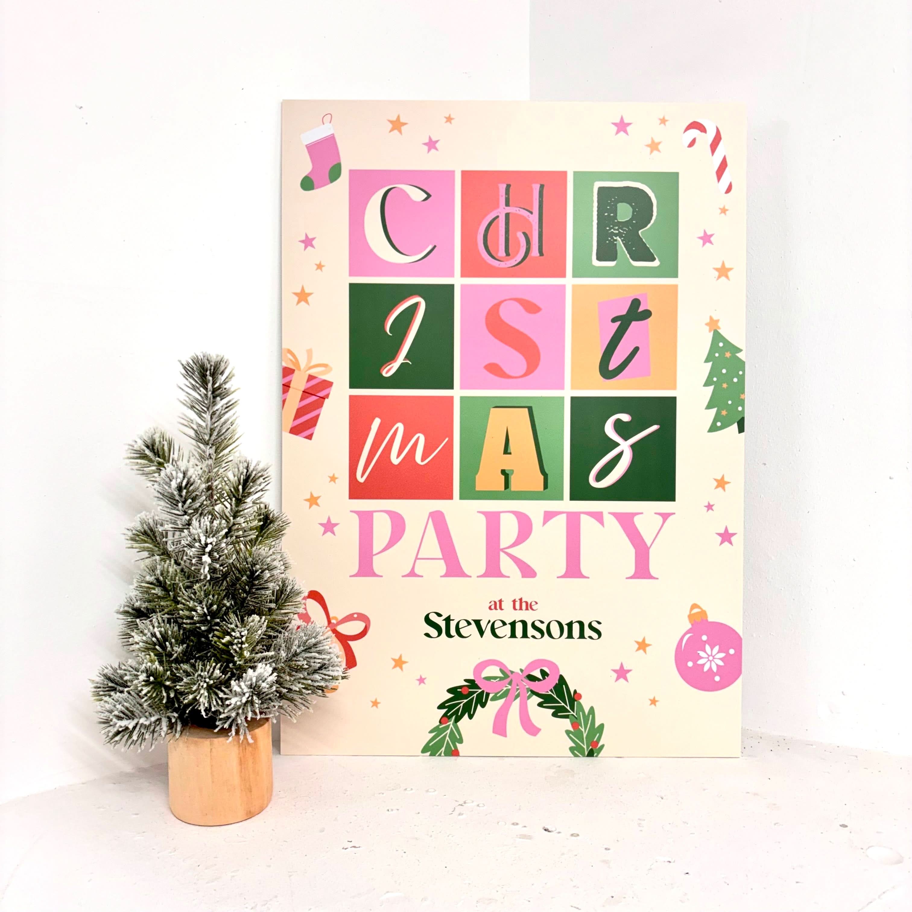 Christmas Party Easel Sign