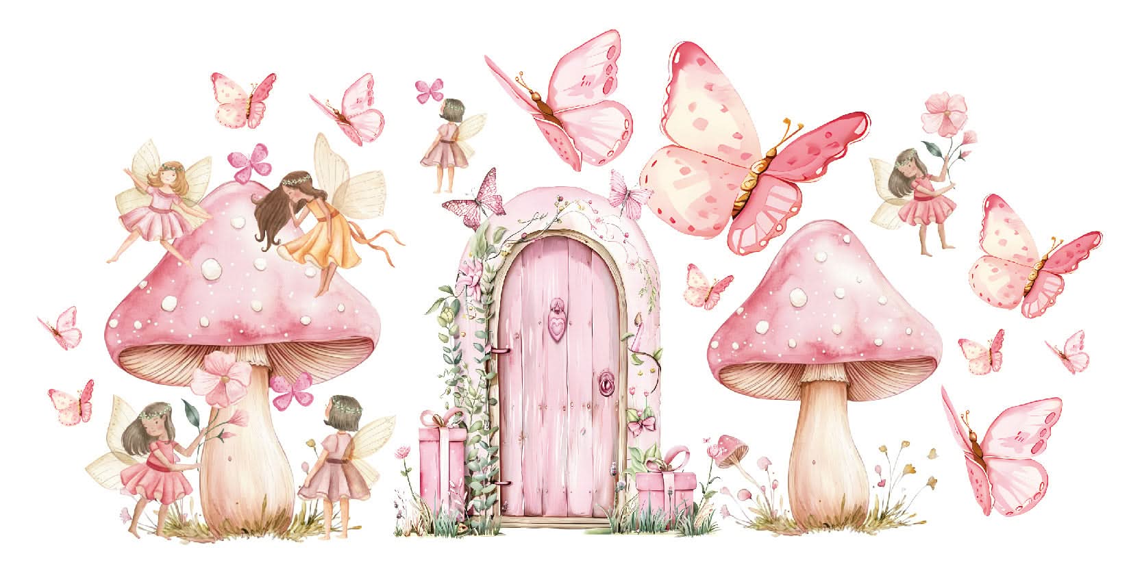 Pink Butterfly Fairy Garden