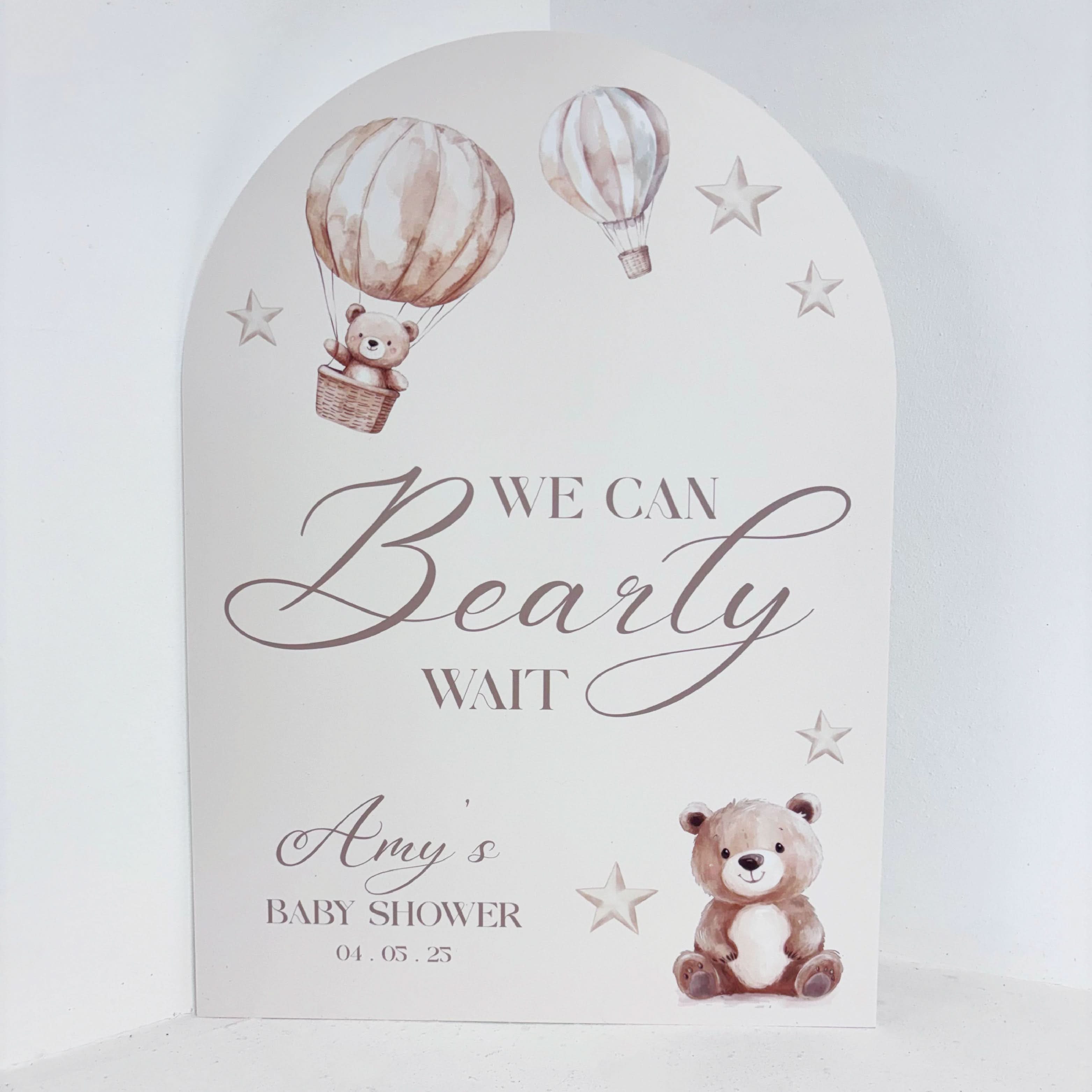 We Can Bearly Wait Easel Sign