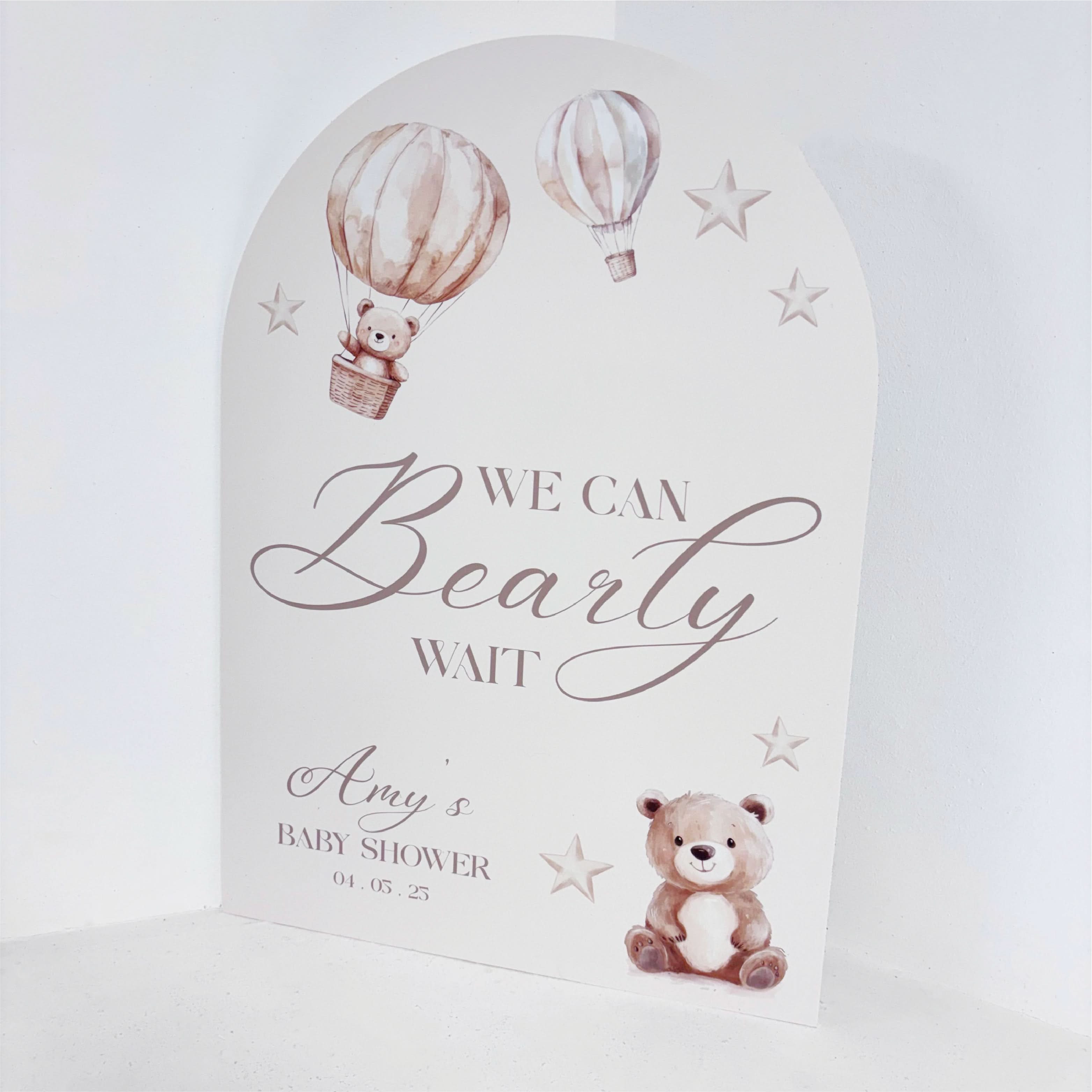 We Can Bearly Wait Easel Sign
