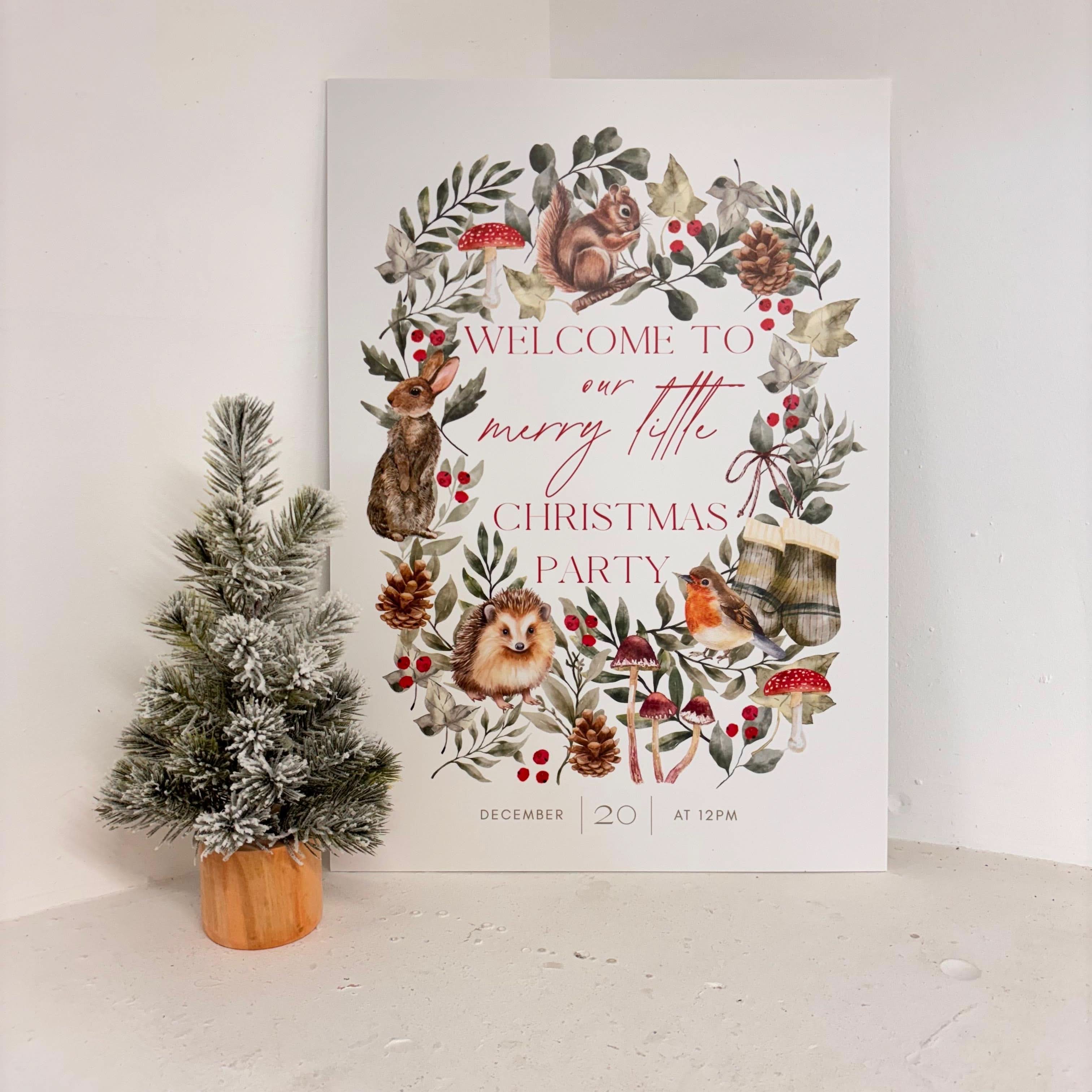 Woodland Christmas Easel Sign