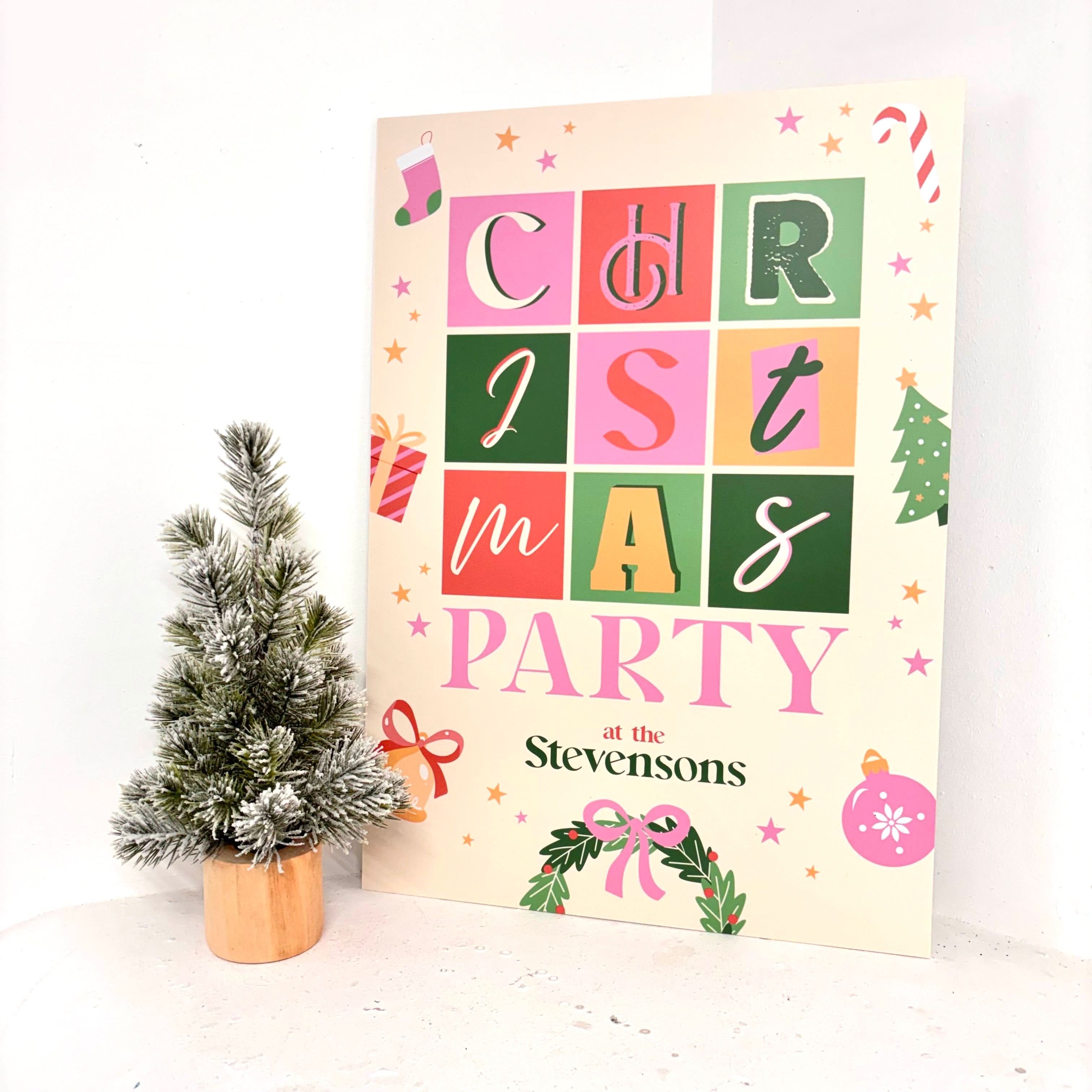 Christmas Party Easel Sign