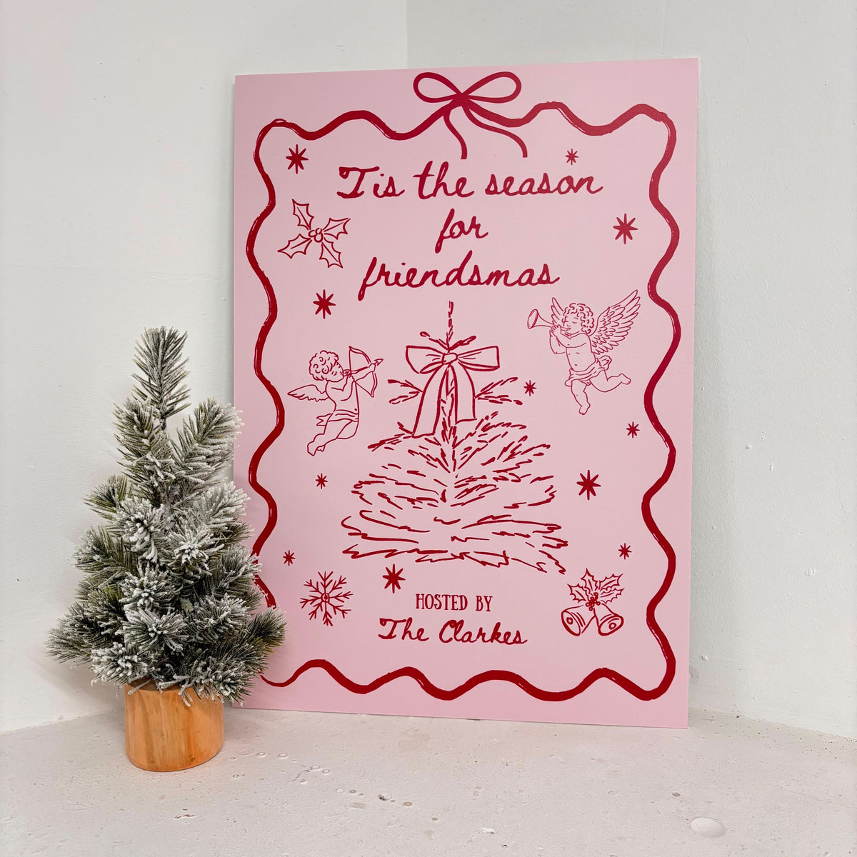 Personalised Friendmas Easel Sign | Zebra Print