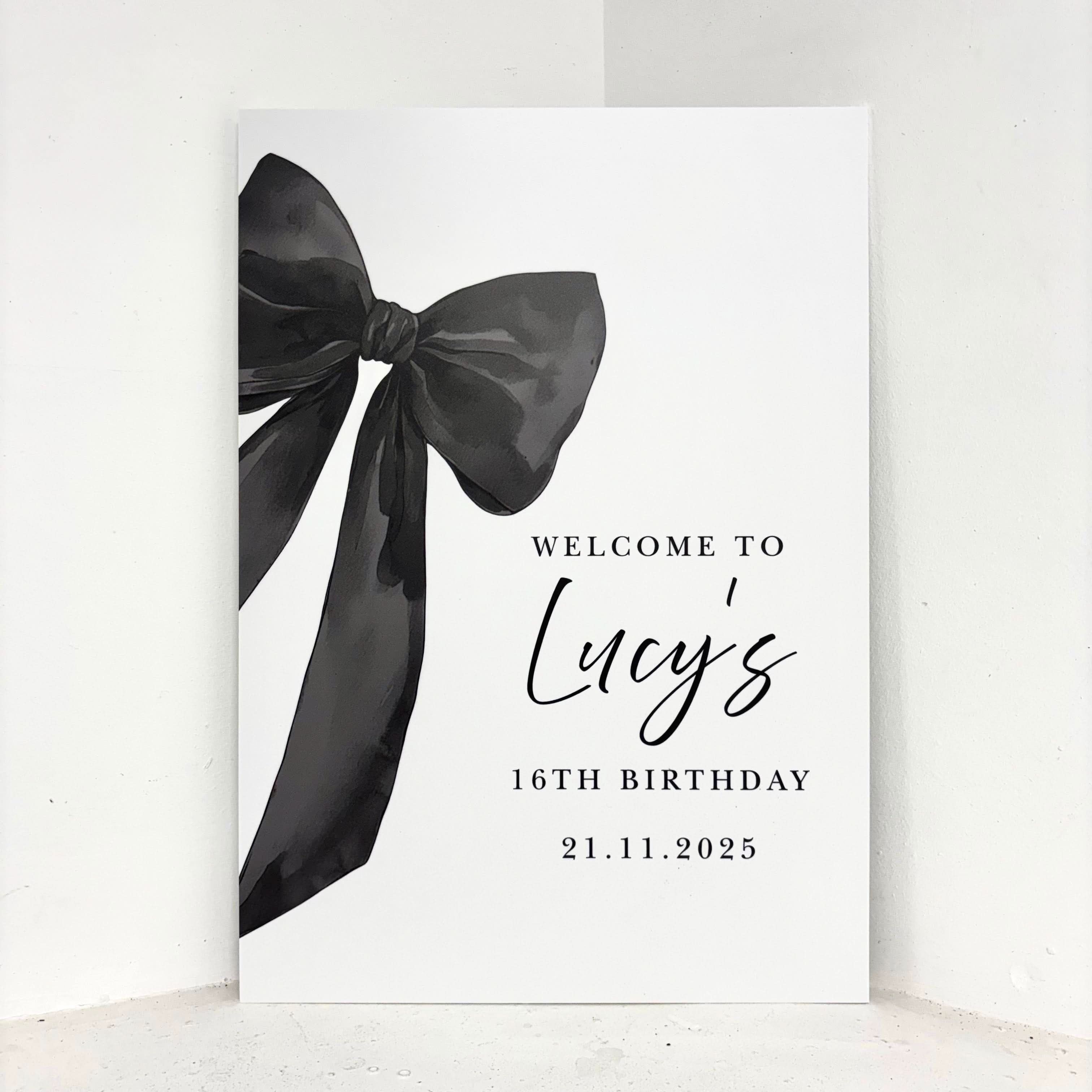 Black Bow Easel Sign