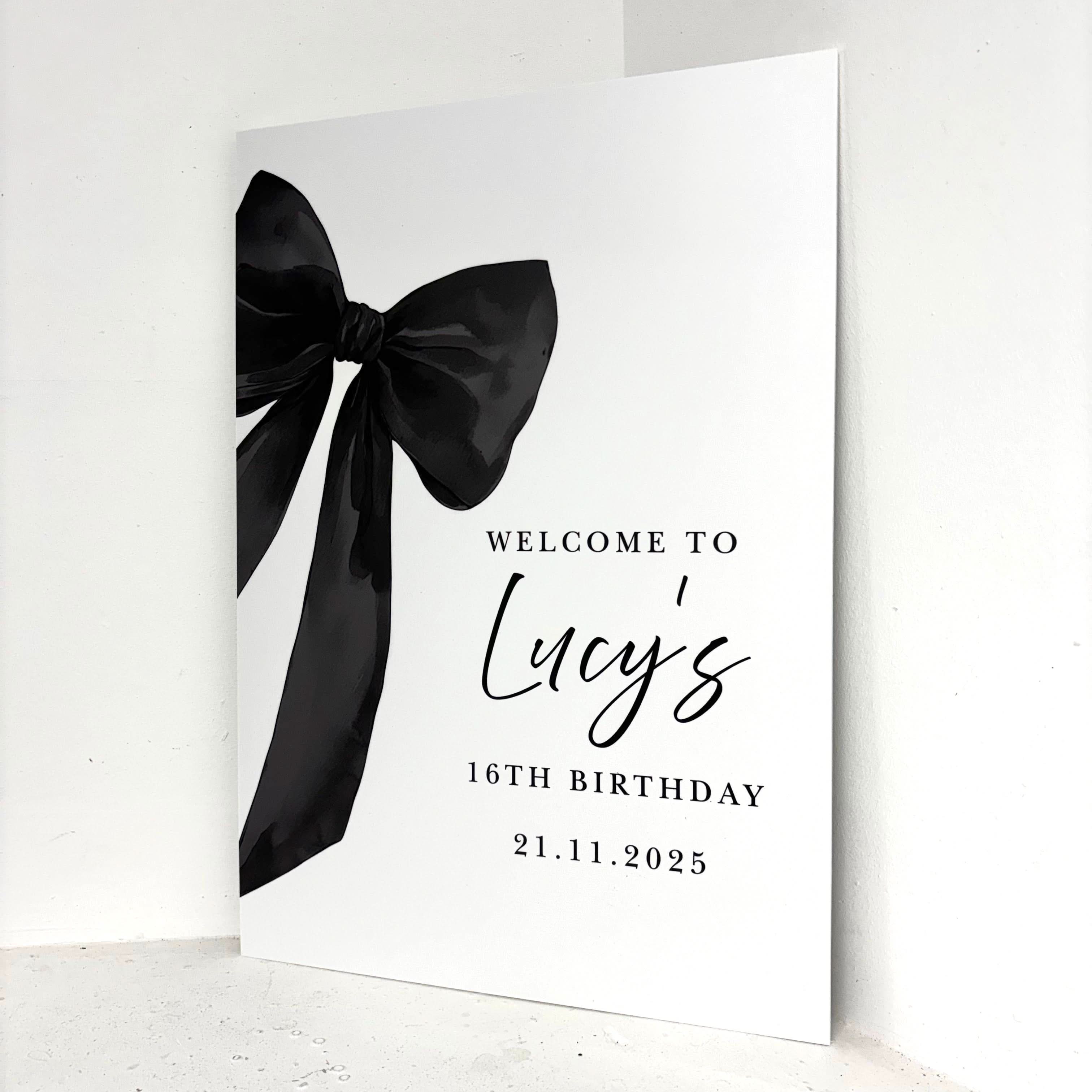 Black Bow Easel Sign