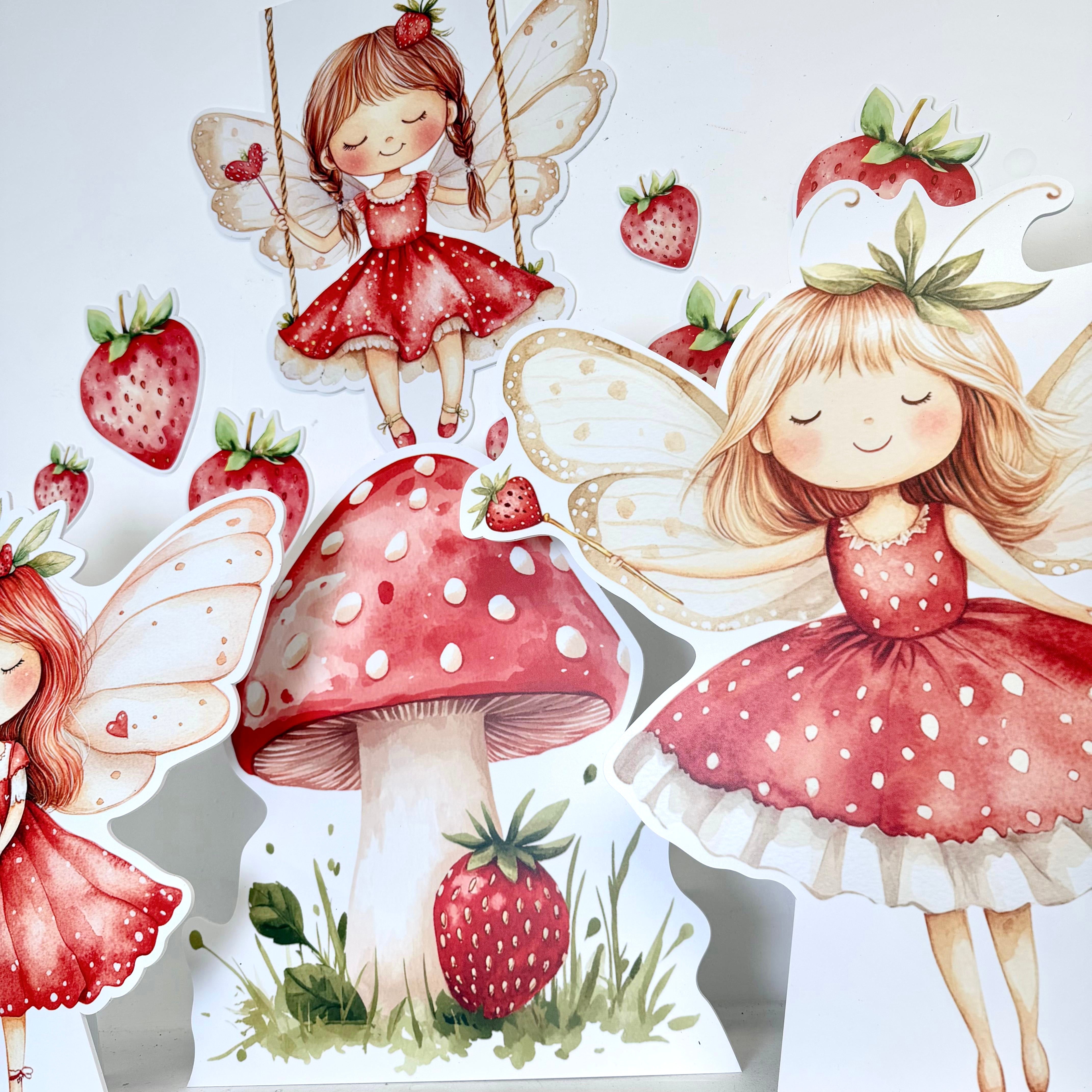 Personalised MINI Strawberry Fairies Bundle - Front View | Zebra Print