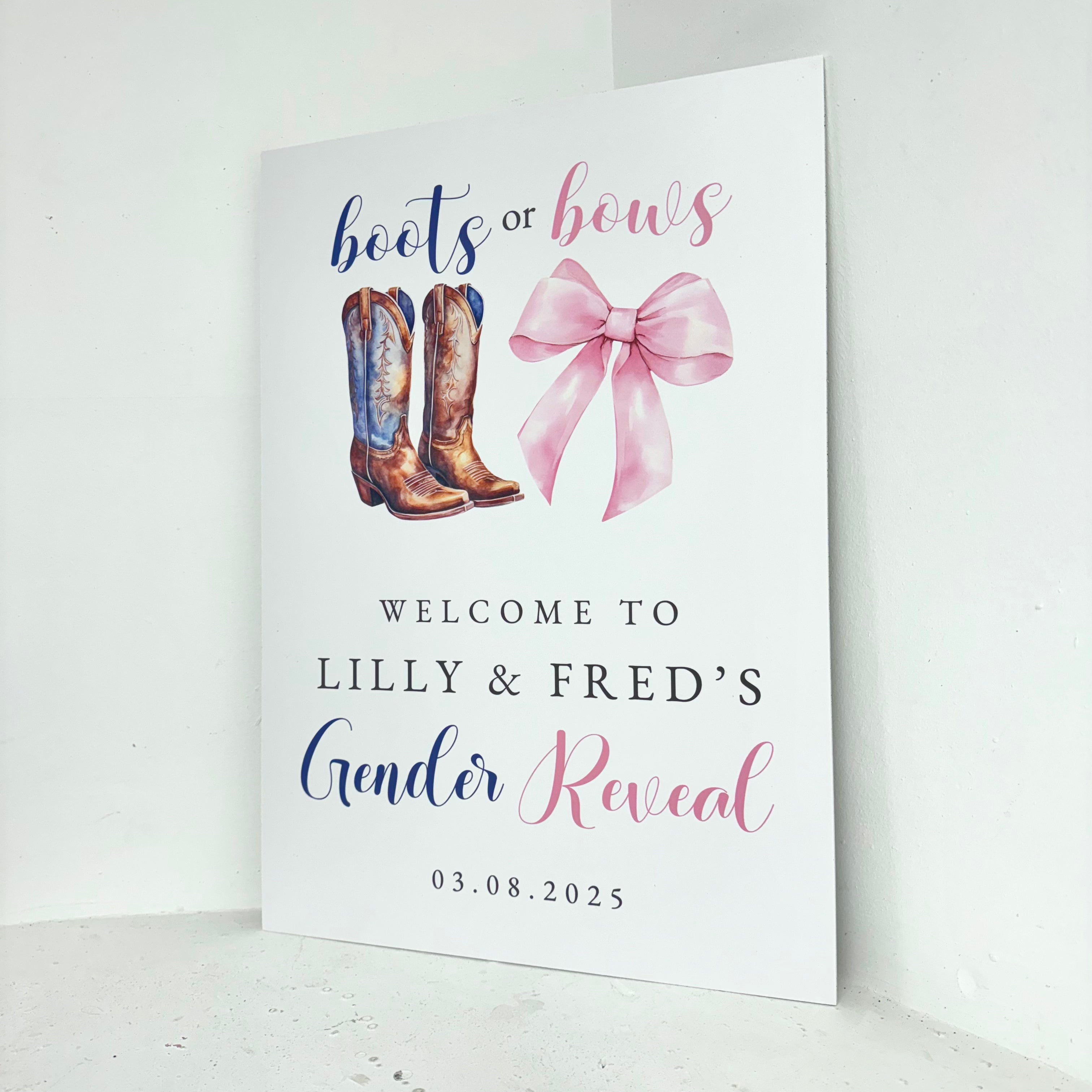 Boots and Bows Easel Sign