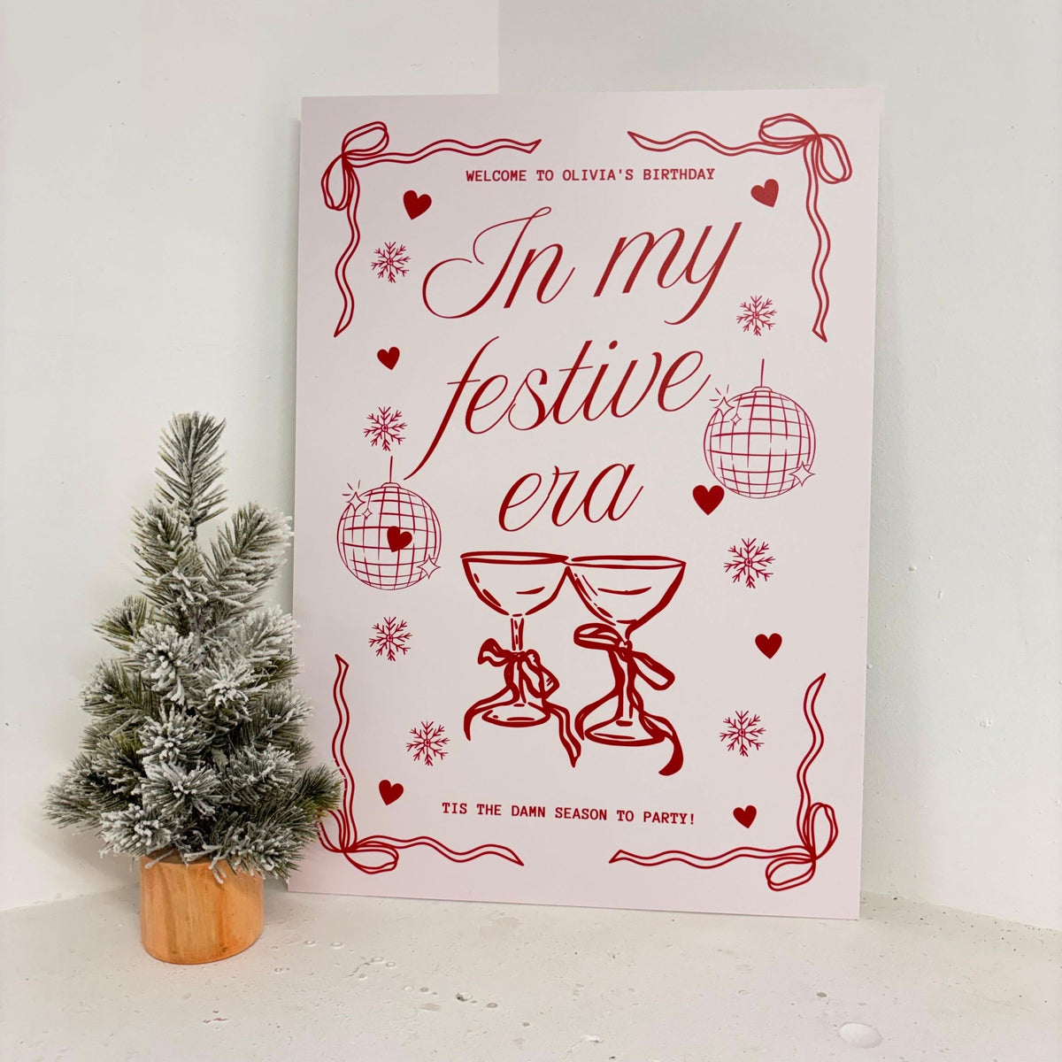 Personalised In My Festive Era Easel Sign | Zebra Print