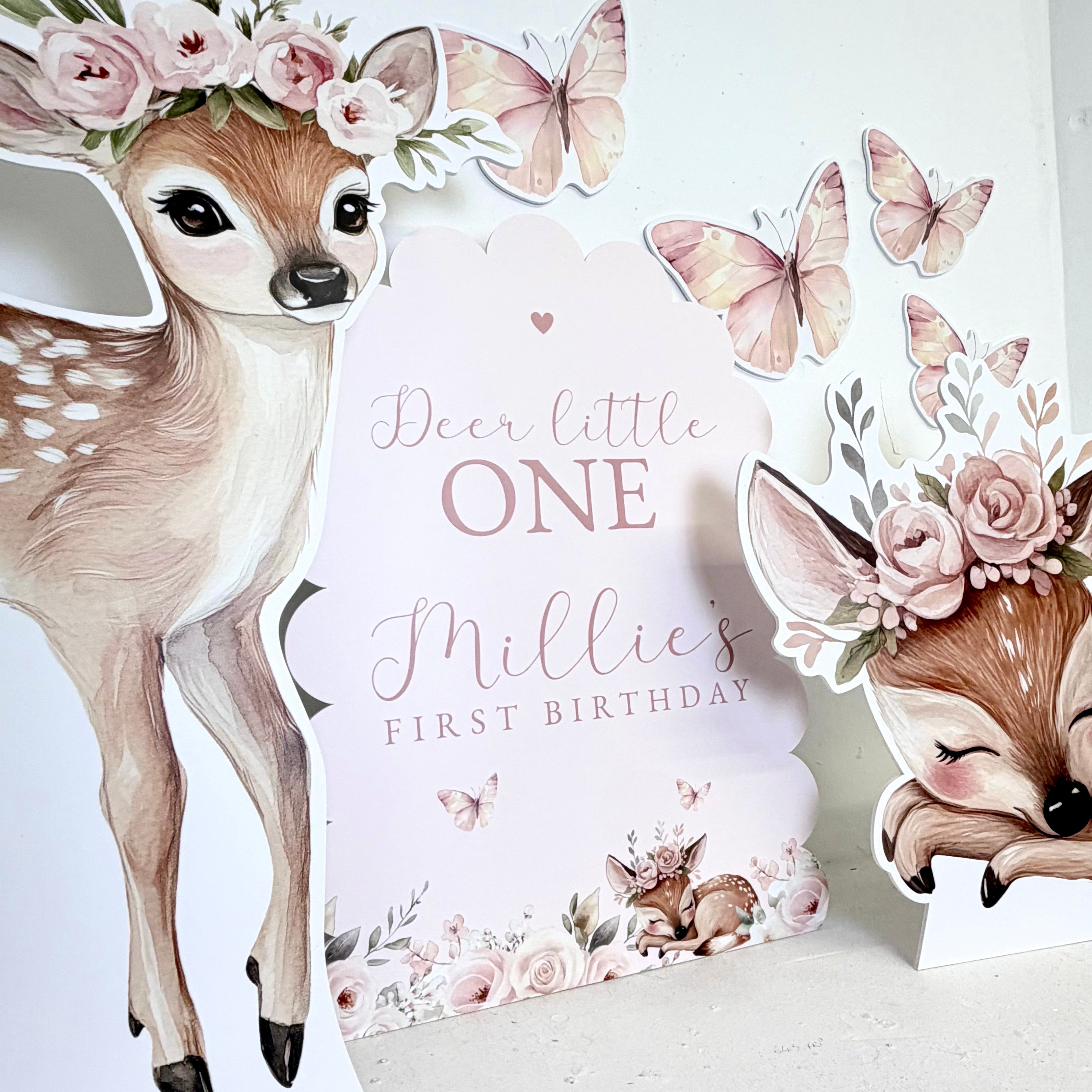 Personalised MINI Deer Little One Bundle - Front View | Zebra Print