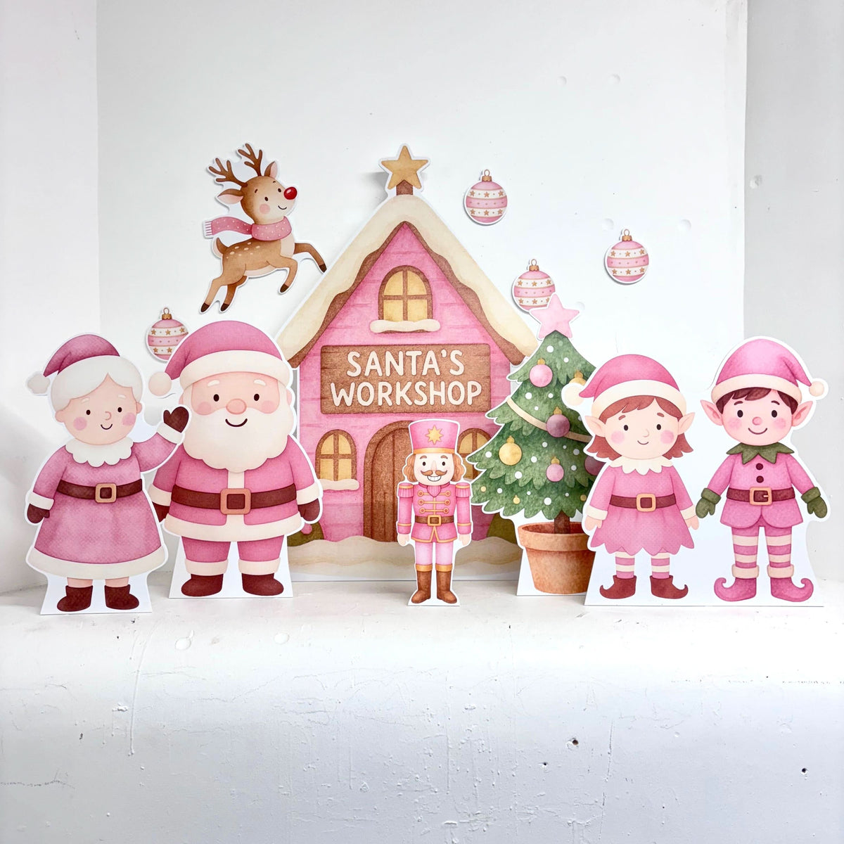 Personalised MINI Pink Santas Workshop Bundle - Lifestyle Photo | Zebra Print