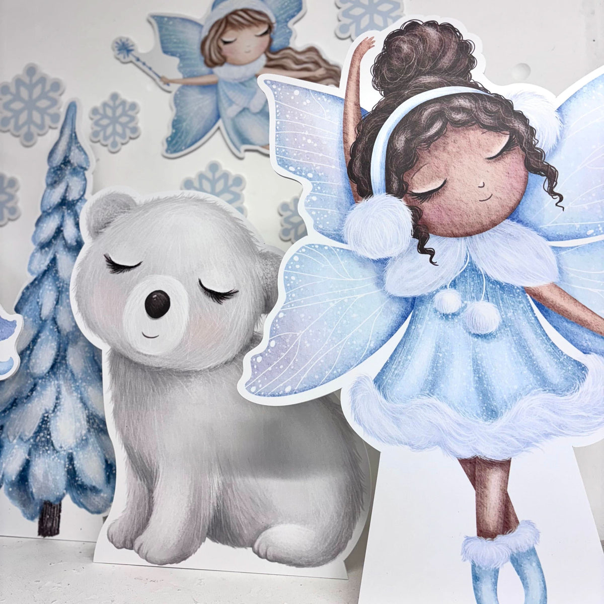 Personalised MINI Winter Fairies Bundle - Front View | Zebra Print
