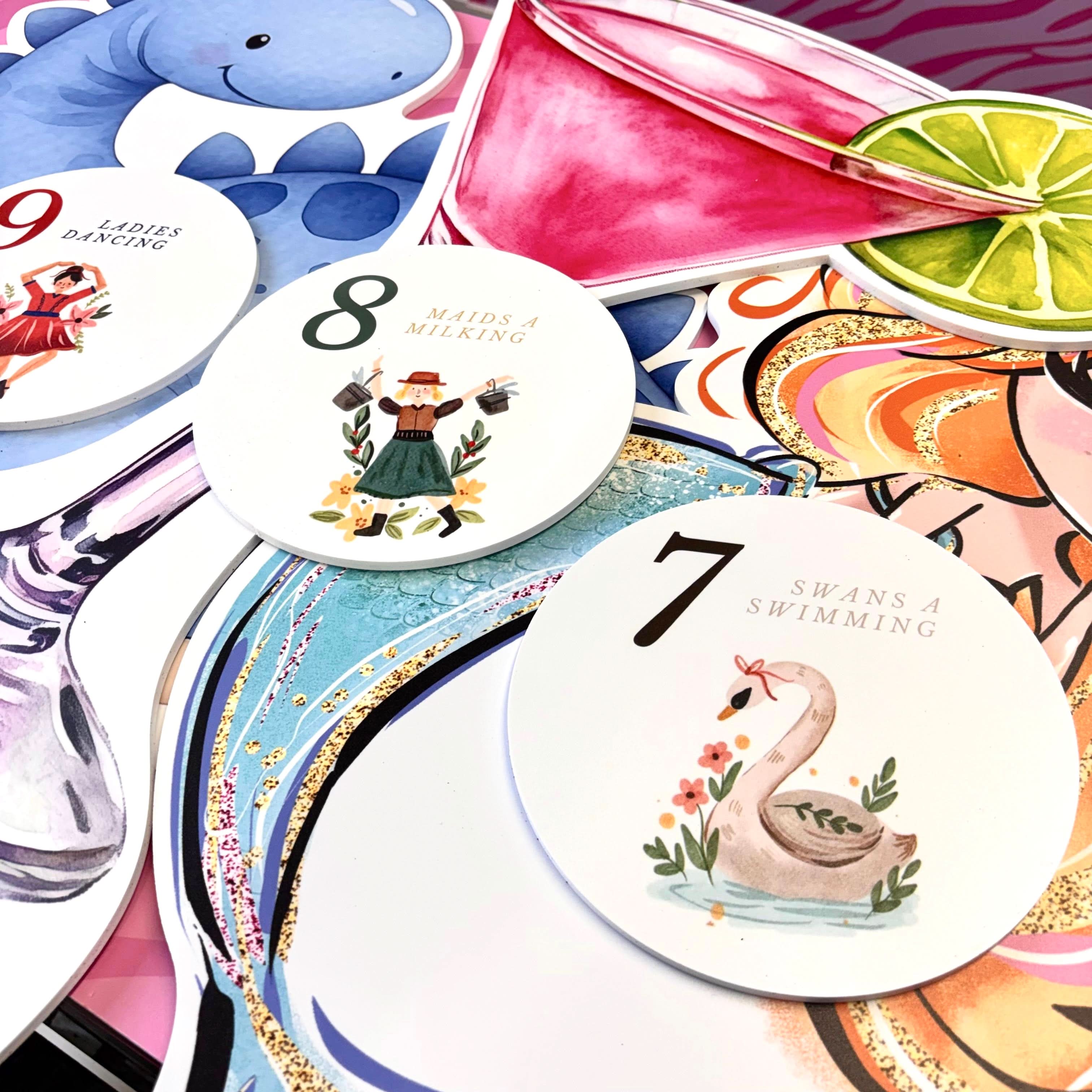 12 Days of Christmas Advent Calendar Bright Version