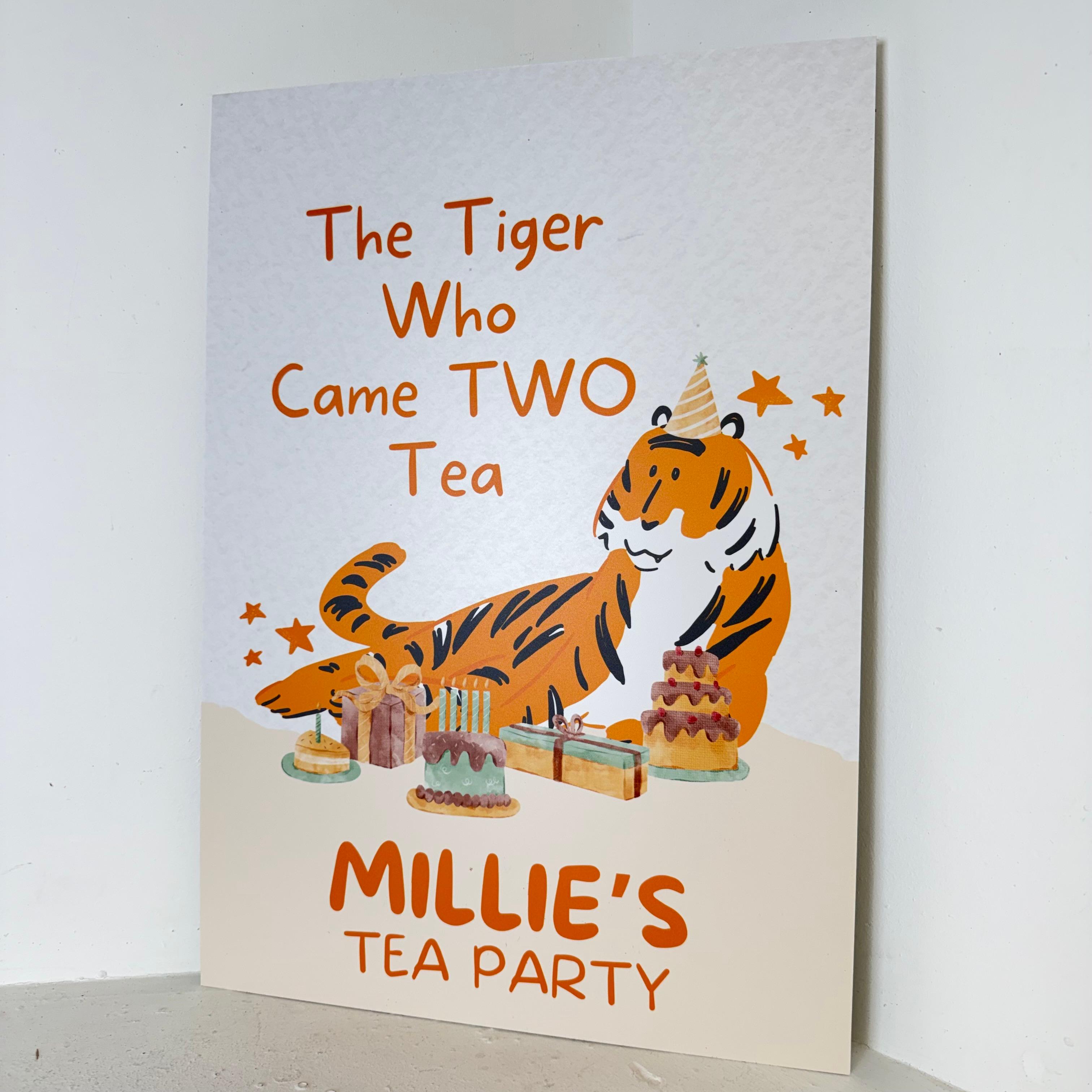 Tiger Two Tea Easel Sign